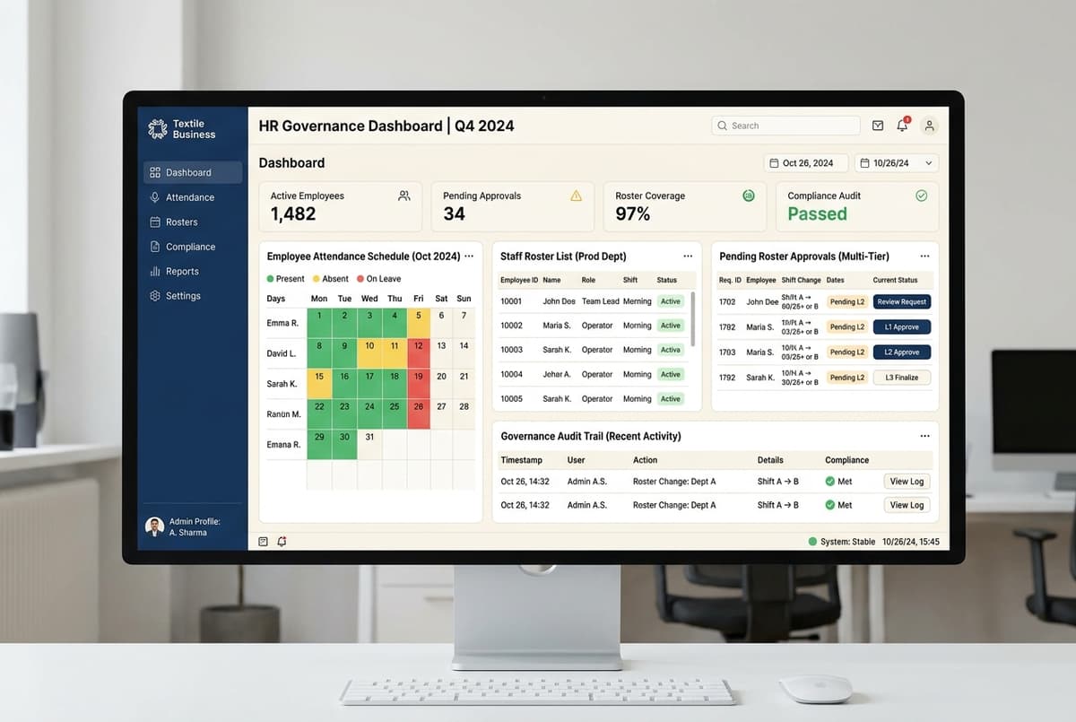 HR Governance and Management System Interface Dashboard Mockup