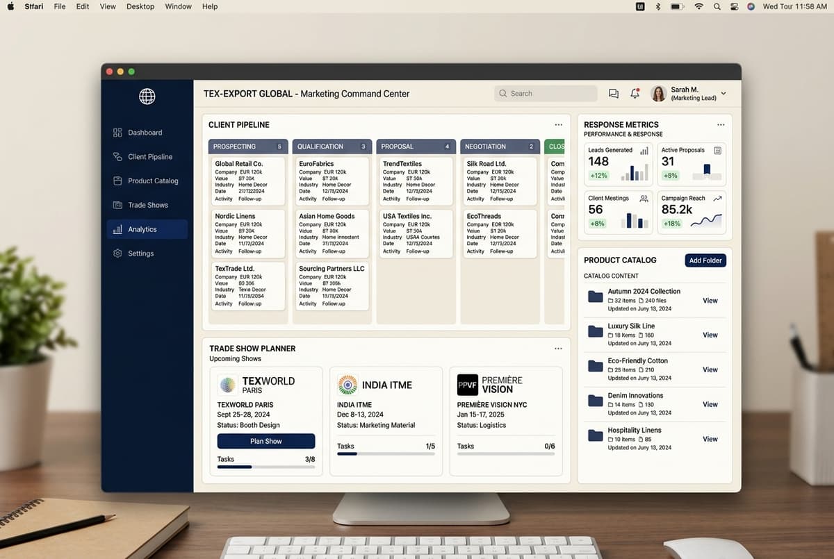 B2B Marketing Command Center Interface Dashboard Mockup