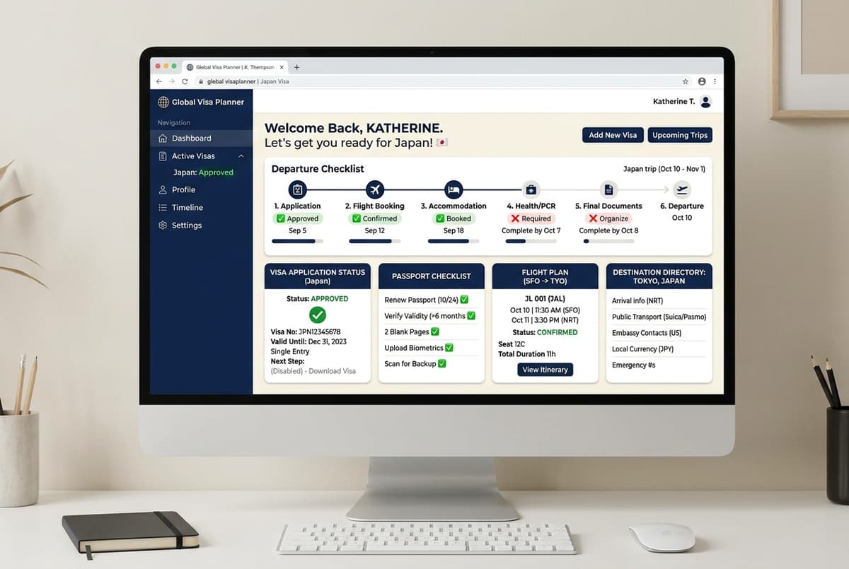 StudyTravelPlus Interface Dashboard Mockup